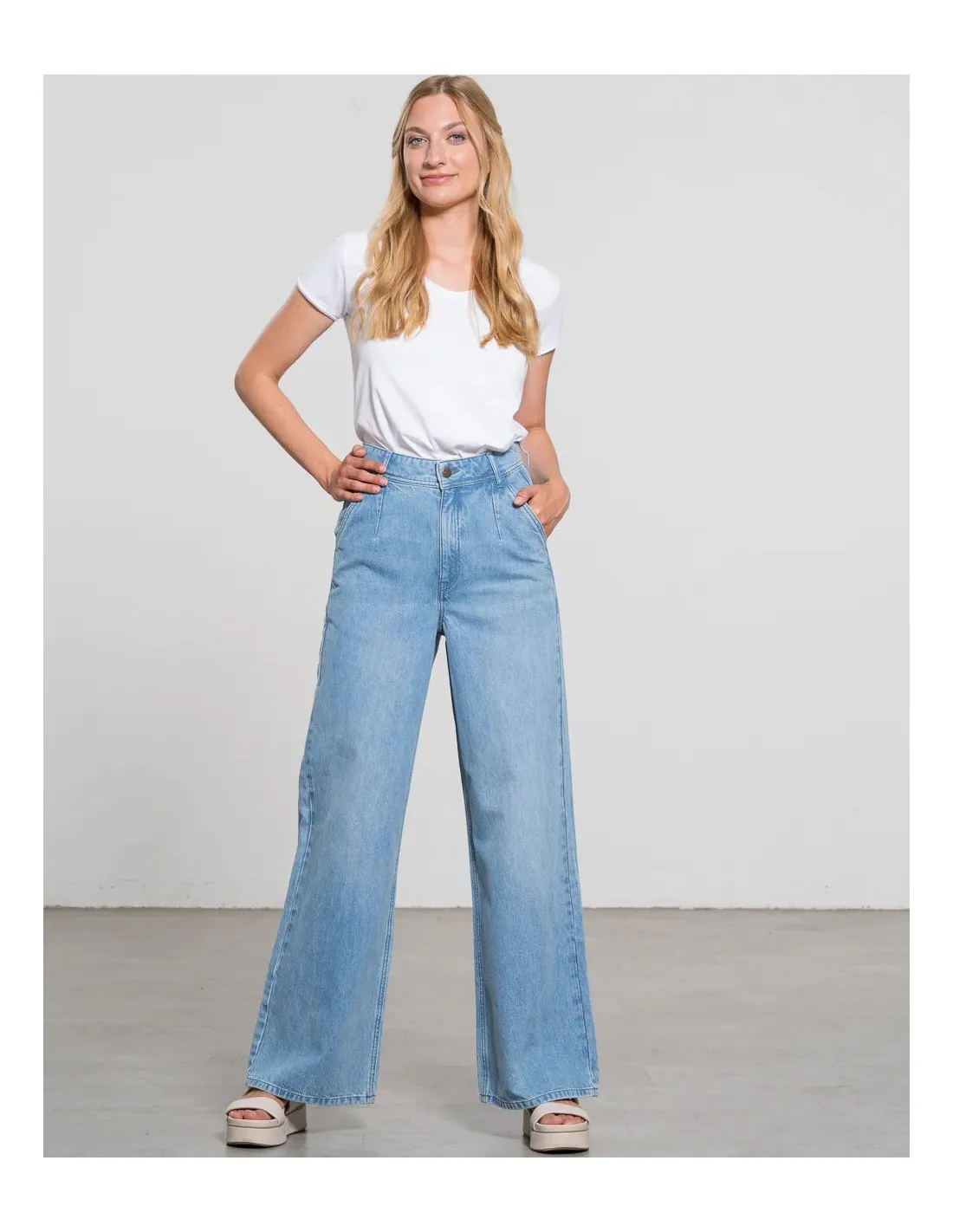 JEANS A PALAZZO E VITA ALTA IN COTONE BIOLOGICO "FLY"