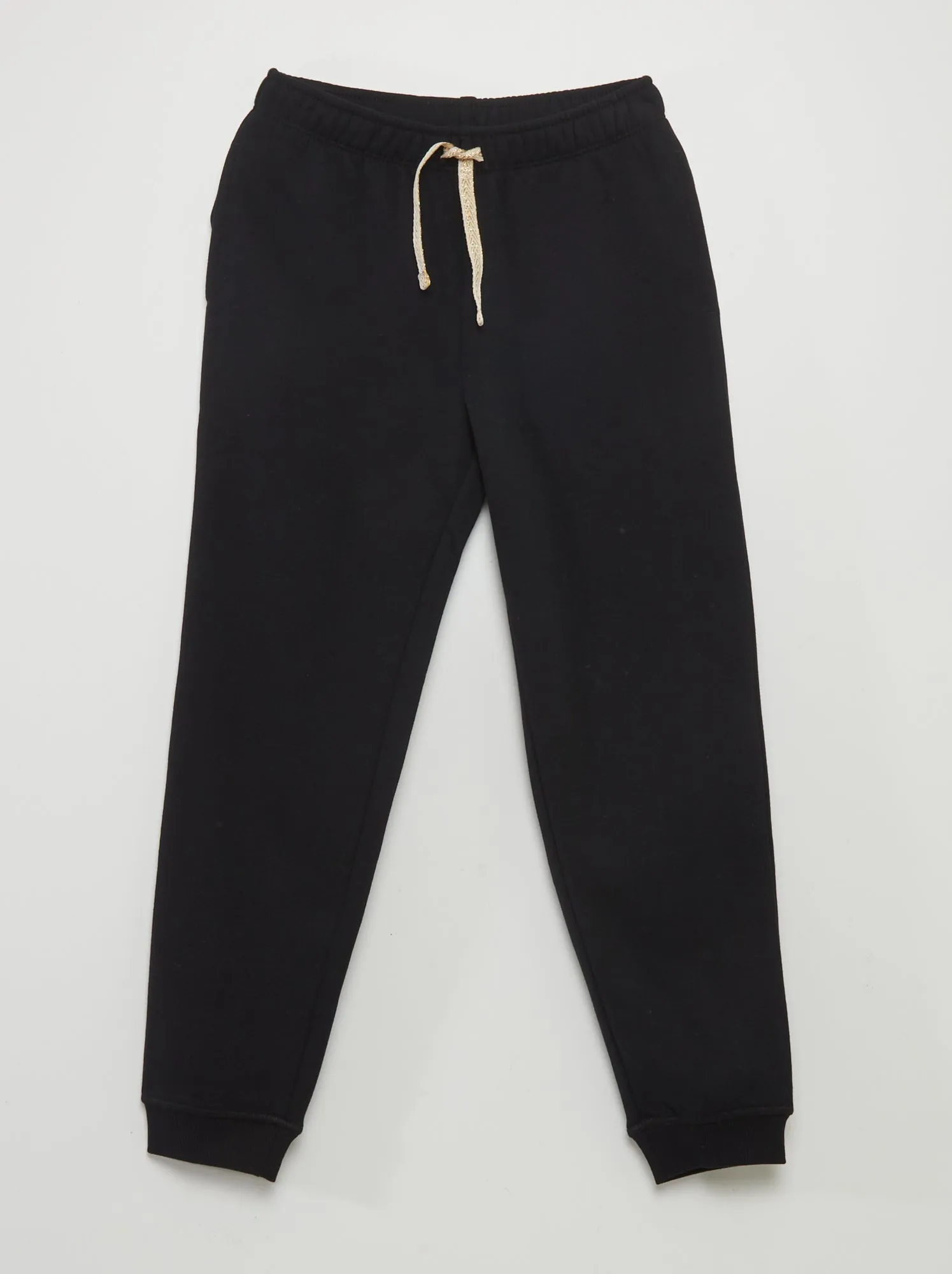 Joggers tessuto felpato vita elasticizzata - NERO