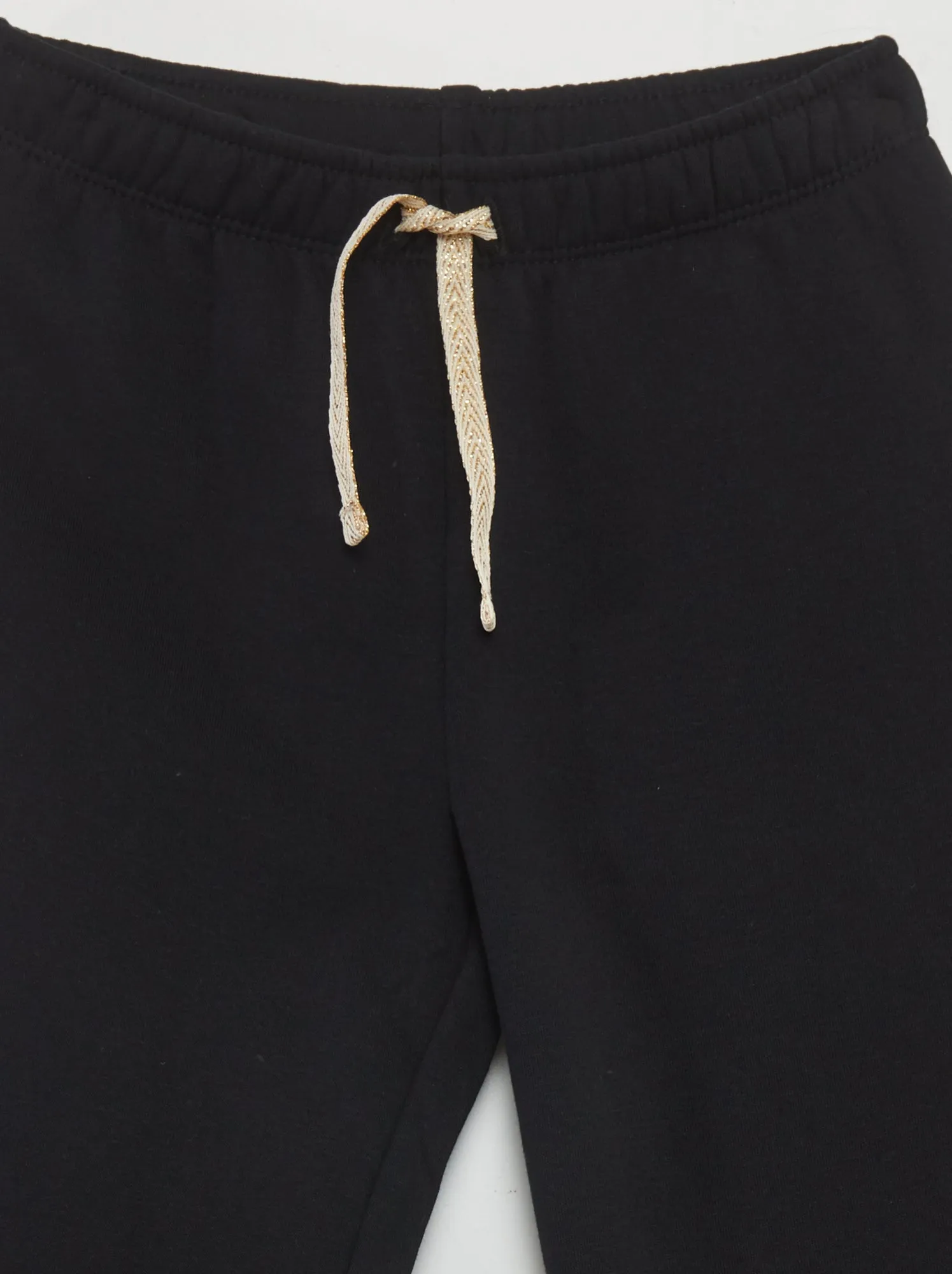 Joggers tessuto felpato vita elasticizzata - NERO