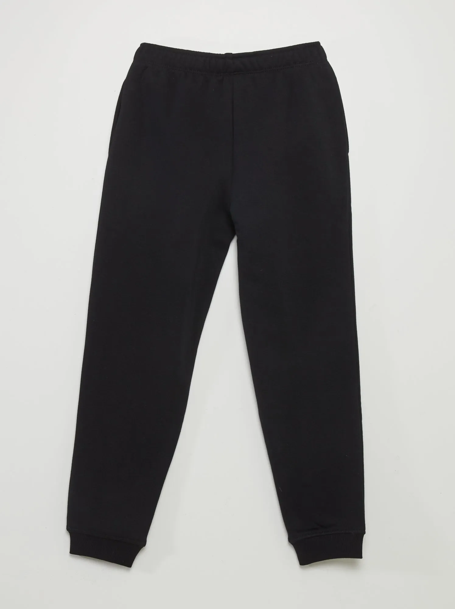 Joggers tessuto felpato vita elasticizzata - NERO