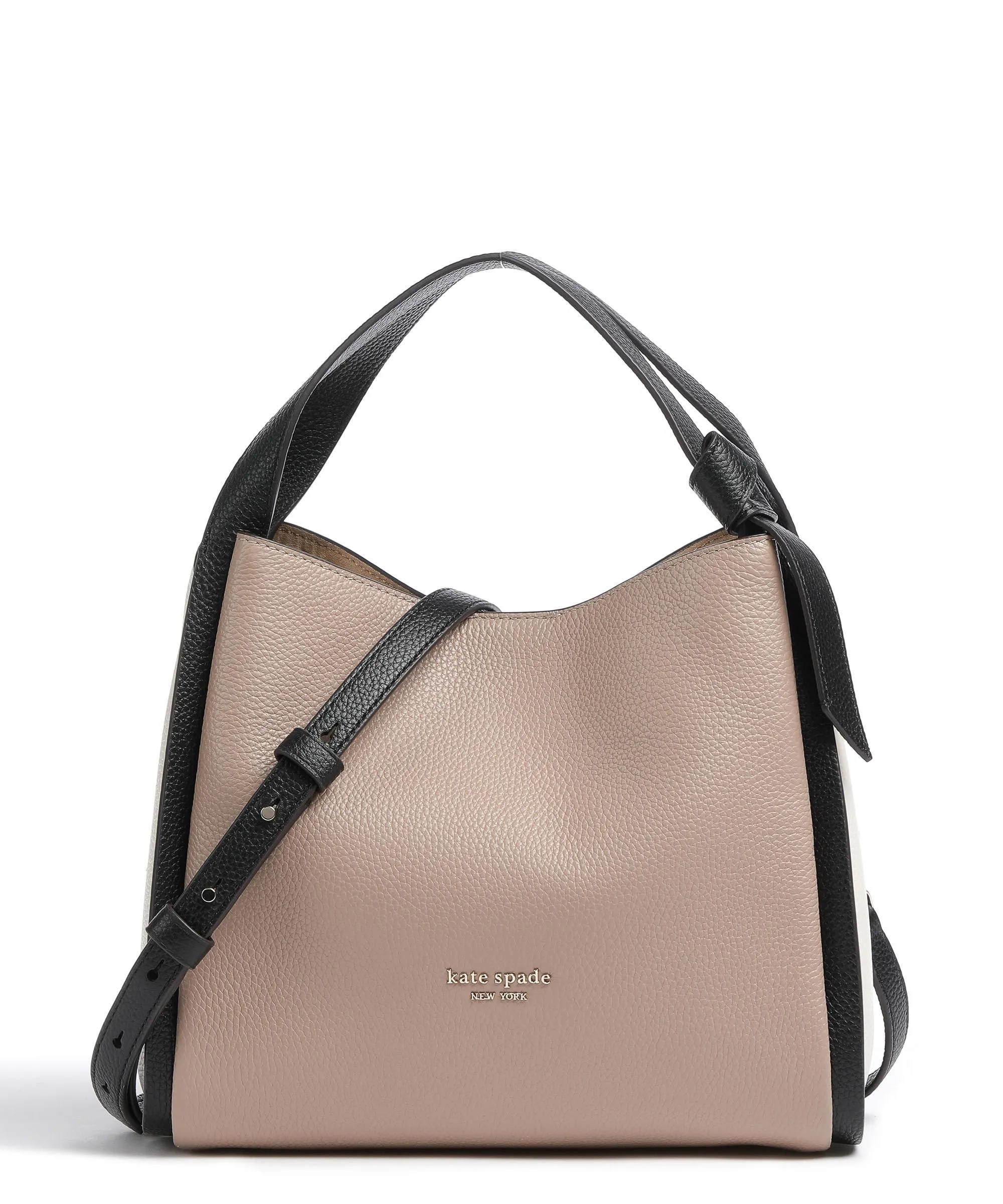  Kate Spade New York Knott Borsa hobo pelle di vacchetta grana marrone/avorio  