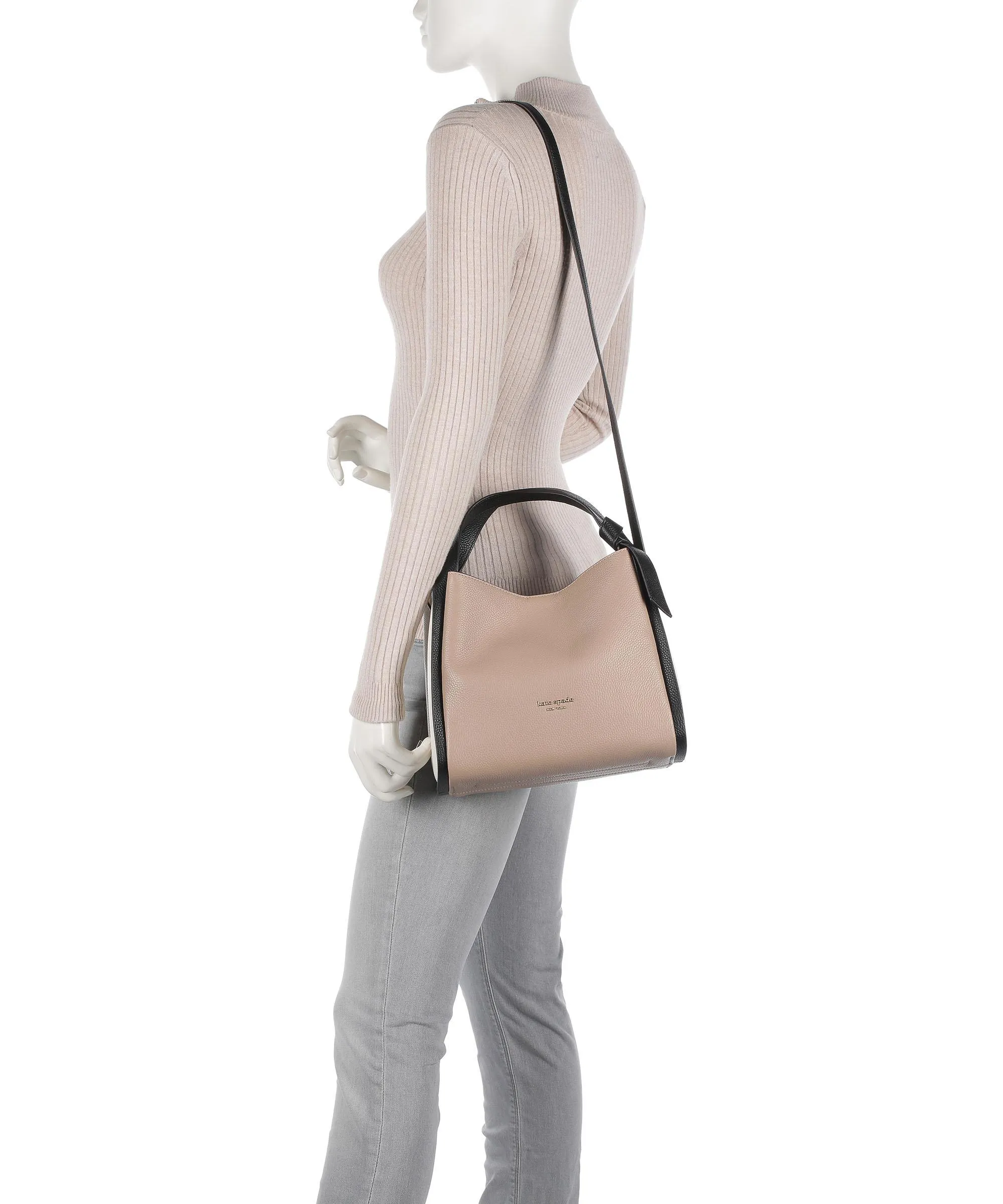  Kate Spade New York Knott Borsa hobo pelle di vacchetta grana marrone/avorio  