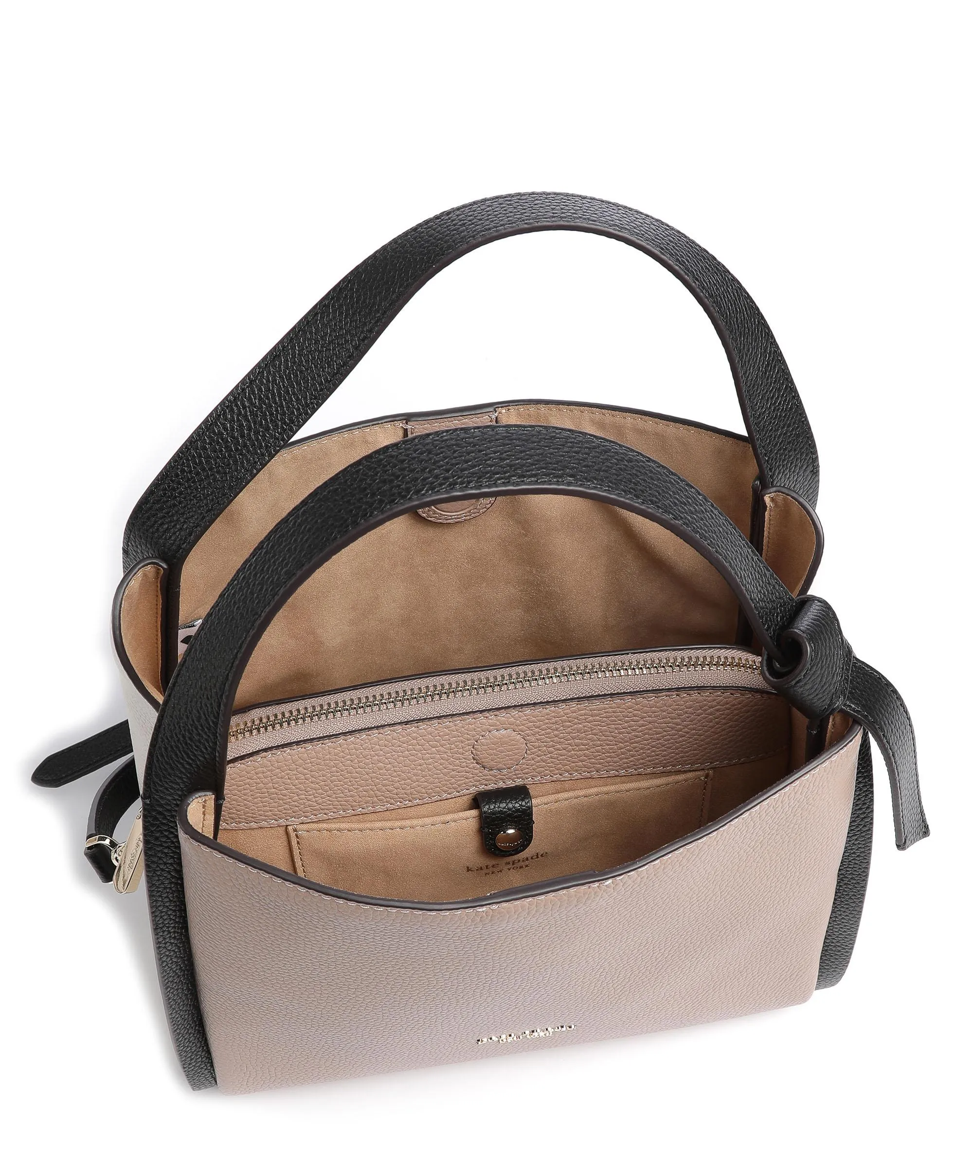  Kate Spade New York Knott Borsa hobo pelle di vacchetta grana marrone/avorio  
