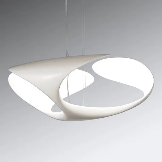 kdln lampada LED a sospensione Clover, bianca, Ø 70 cm