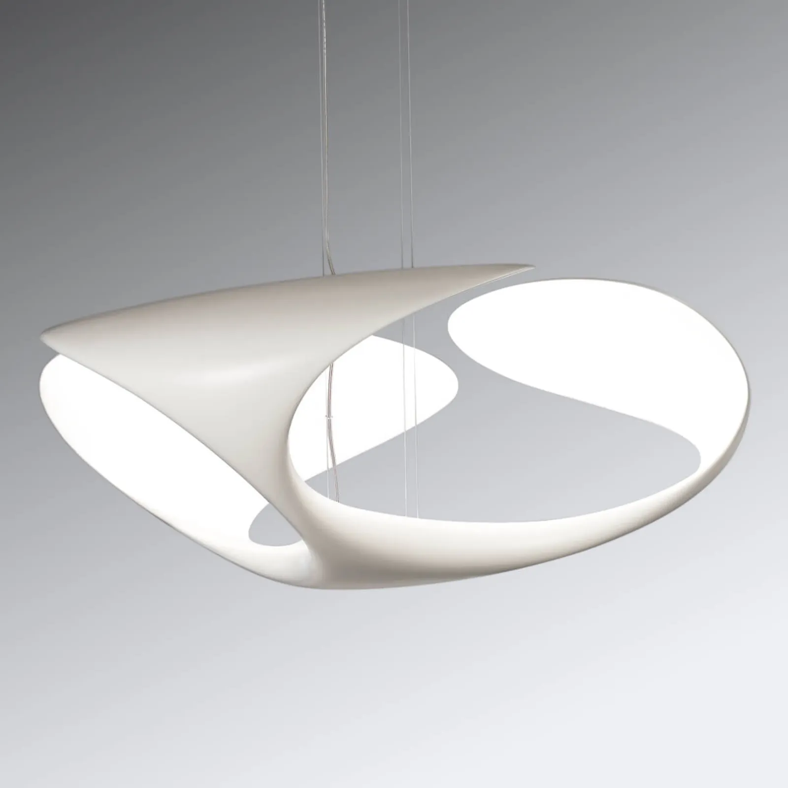 kdln lampada LED a sospensione Clover, bianca, Ø 70 cm