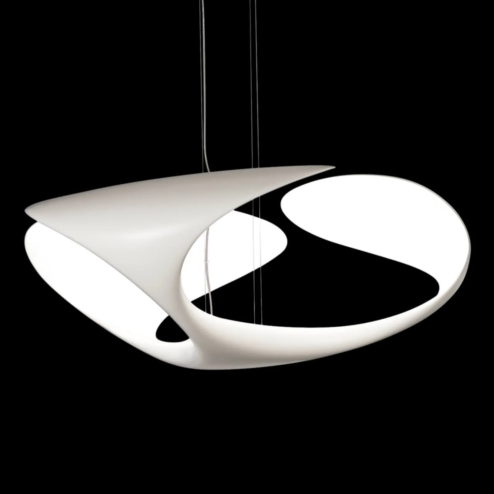 kdln lampada LED a sospensione Clover, bianca, Ø 70 cm