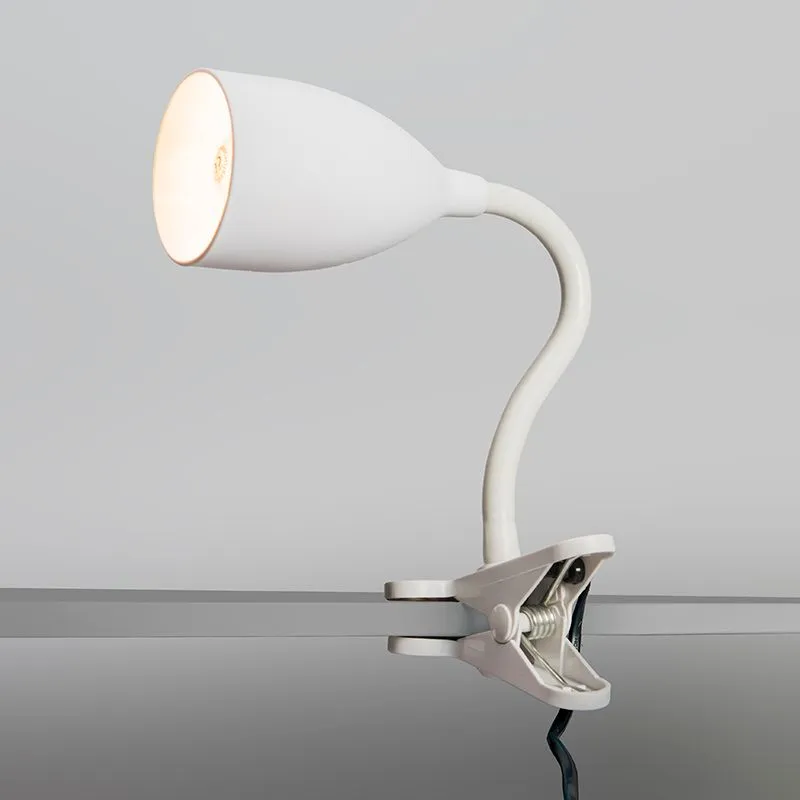 Lampada a morsetto 'Young Flex' moderna blanca/plastica - adatta per LED / interna