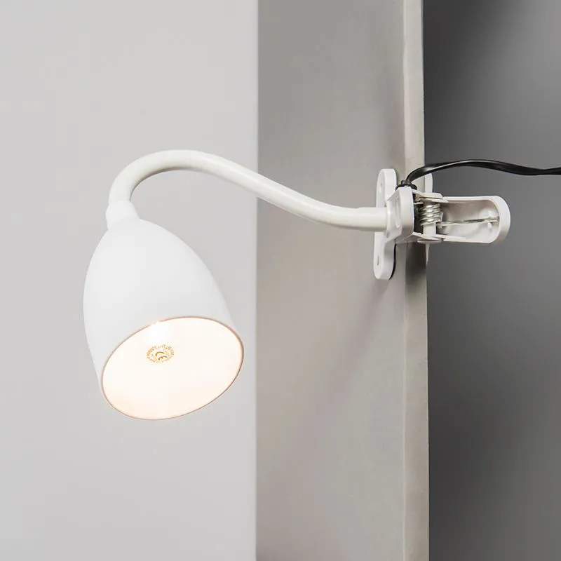 Lampada a morsetto 'Young Flex' moderna blanca/plastica - adatta per LED / interna