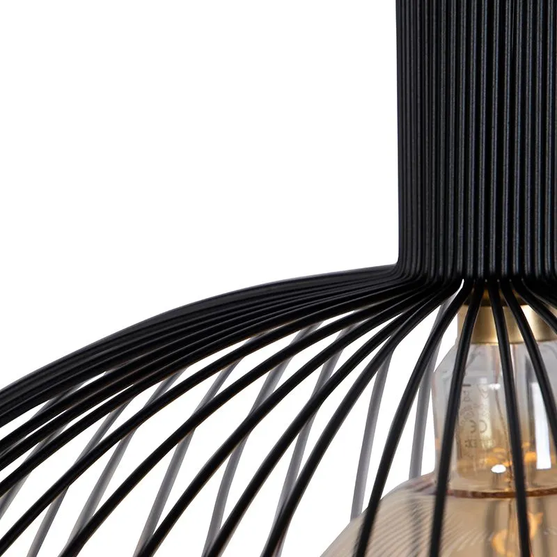 Lampada a sospensione moderna rotonda nera 70 cm - Filo