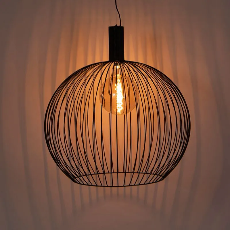 Lampada a sospensione moderna rotonda nera 70 cm - Filo