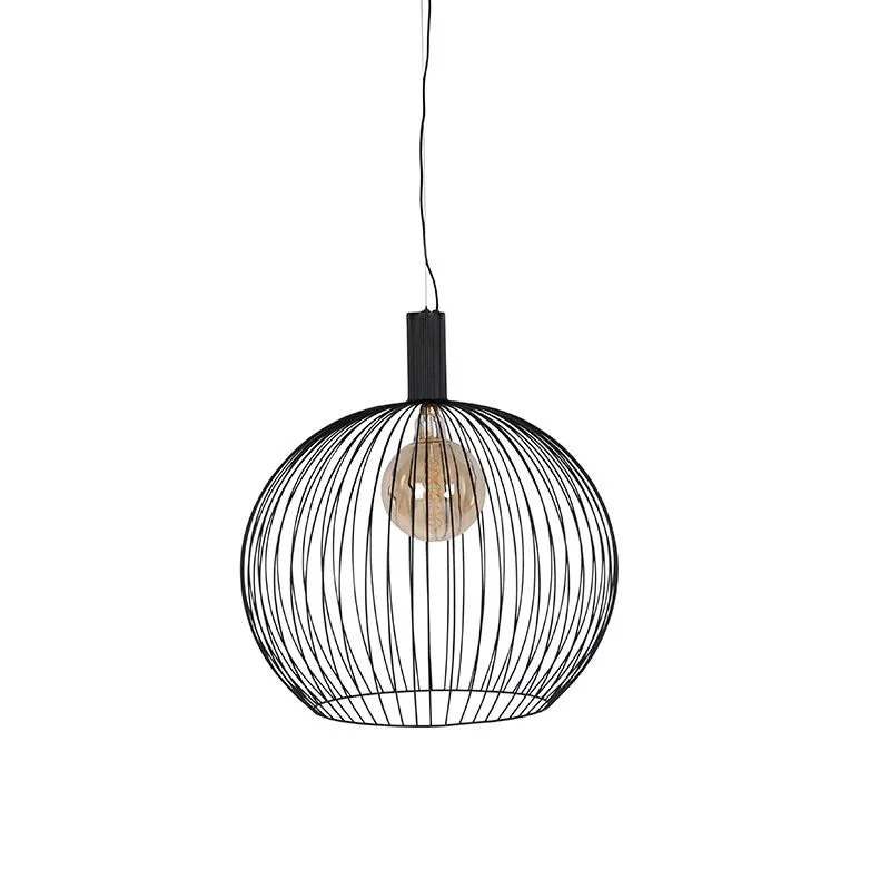 Lampada a sospensione moderna rotonda nera 70 cm - Filo