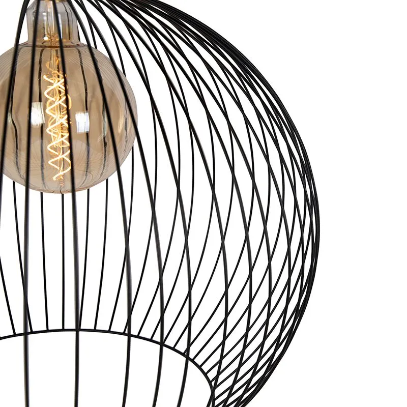 Lampada a sospensione moderna rotonda nera 70 cm - Filo