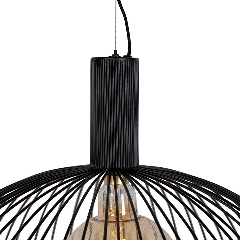 Lampada a sospensione moderna rotonda nera 70 cm - Filo