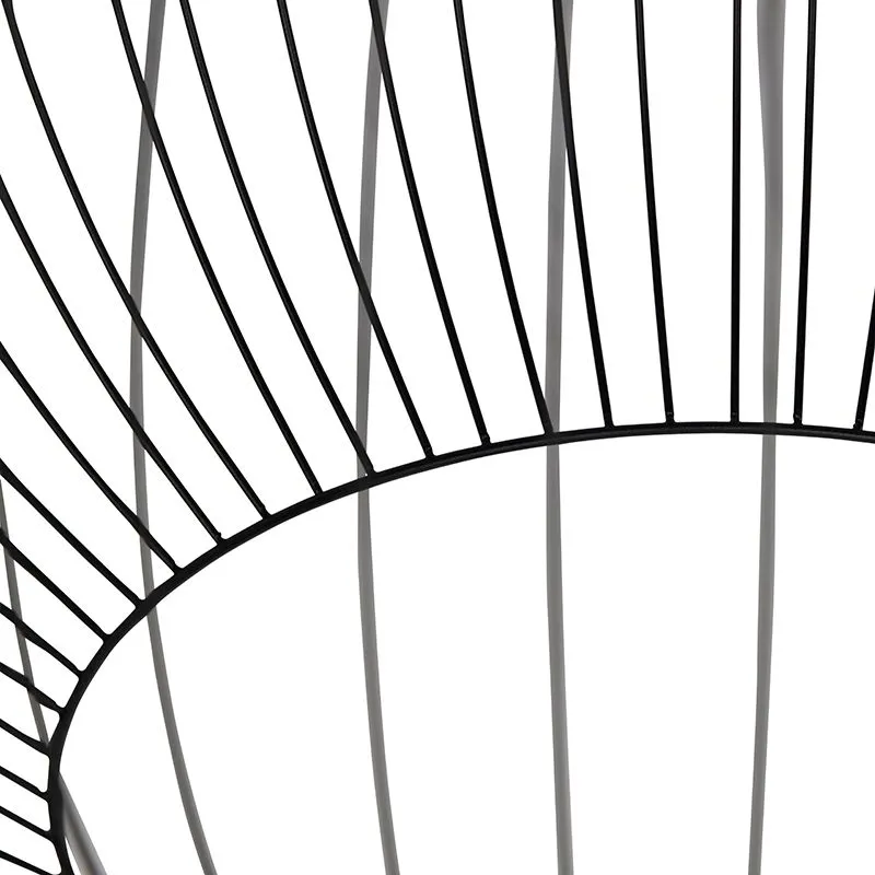 Lampada a sospensione moderna rotonda nera 70 cm - Filo
