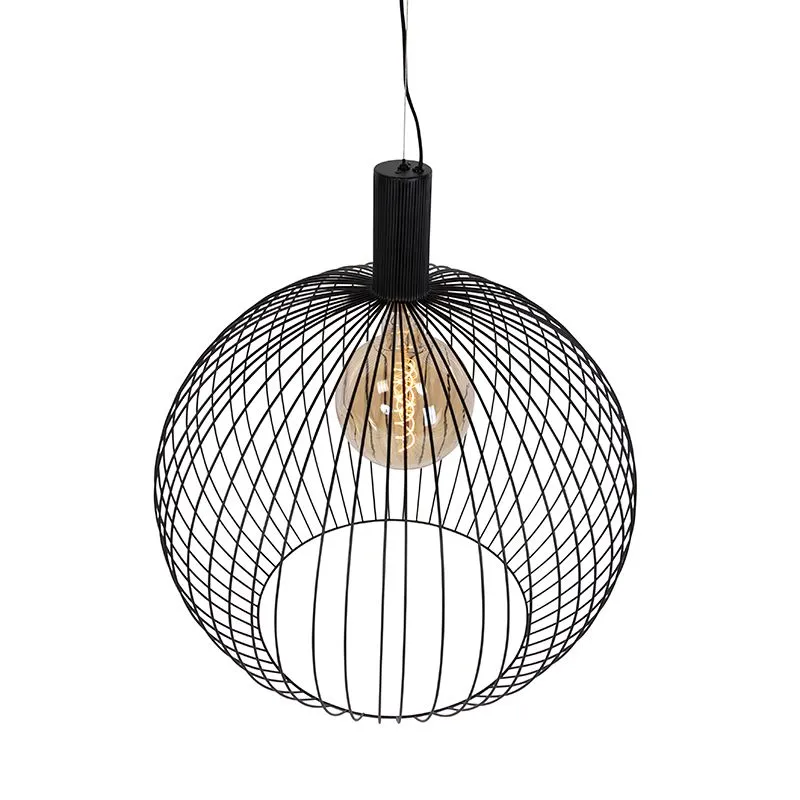 Lampada a sospensione moderna rotonda nera 70 cm - Filo