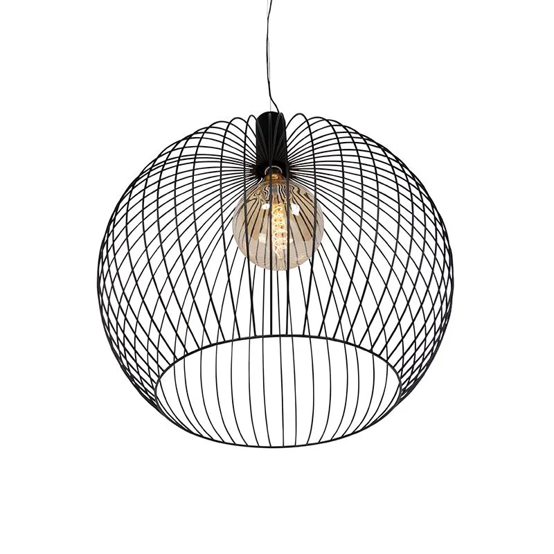 Lampada a sospensione moderna rotonda nera 70 cm - Filo