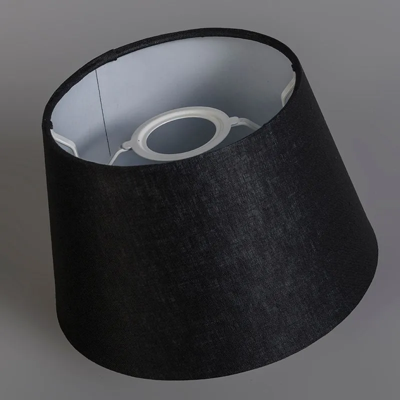 Lampada da tavolo country marrone con paralume nero - Arta XS vintage
