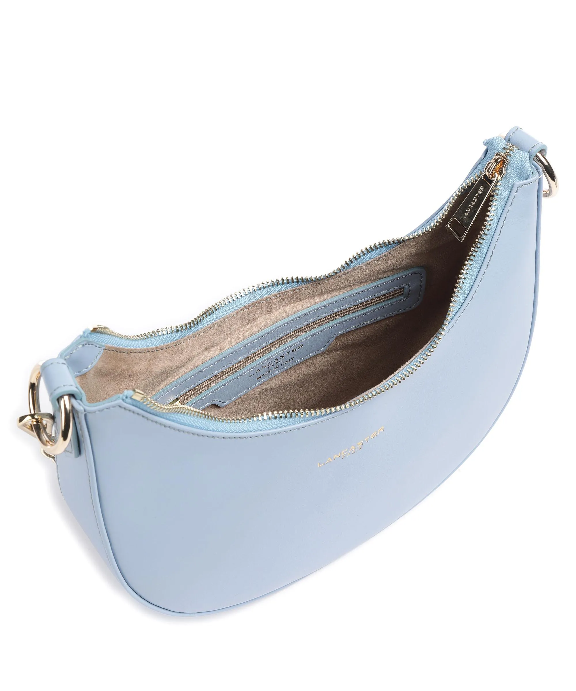  Lancaster Paris Aimy Borsa a spalla pelle di vacchetta finemente grana blu chiaro  