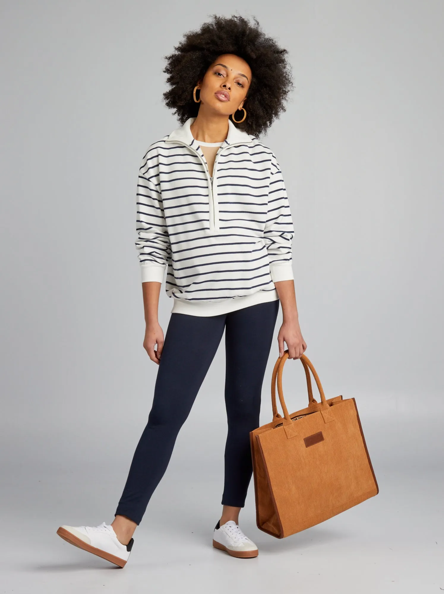 Leggings premaman lunghi in jersey tinta unita - blu