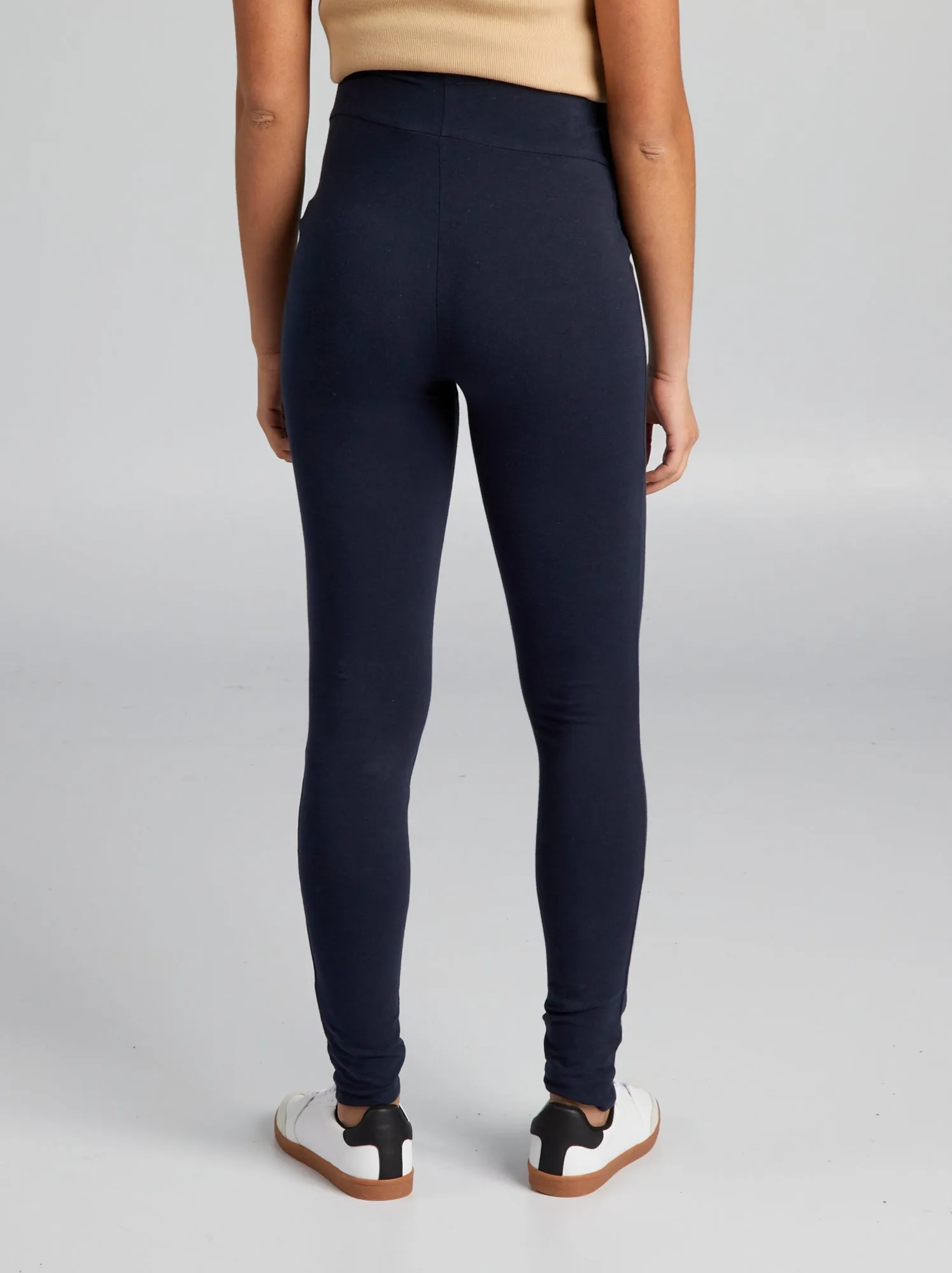 Leggings premaman lunghi in jersey tinta unita - blu