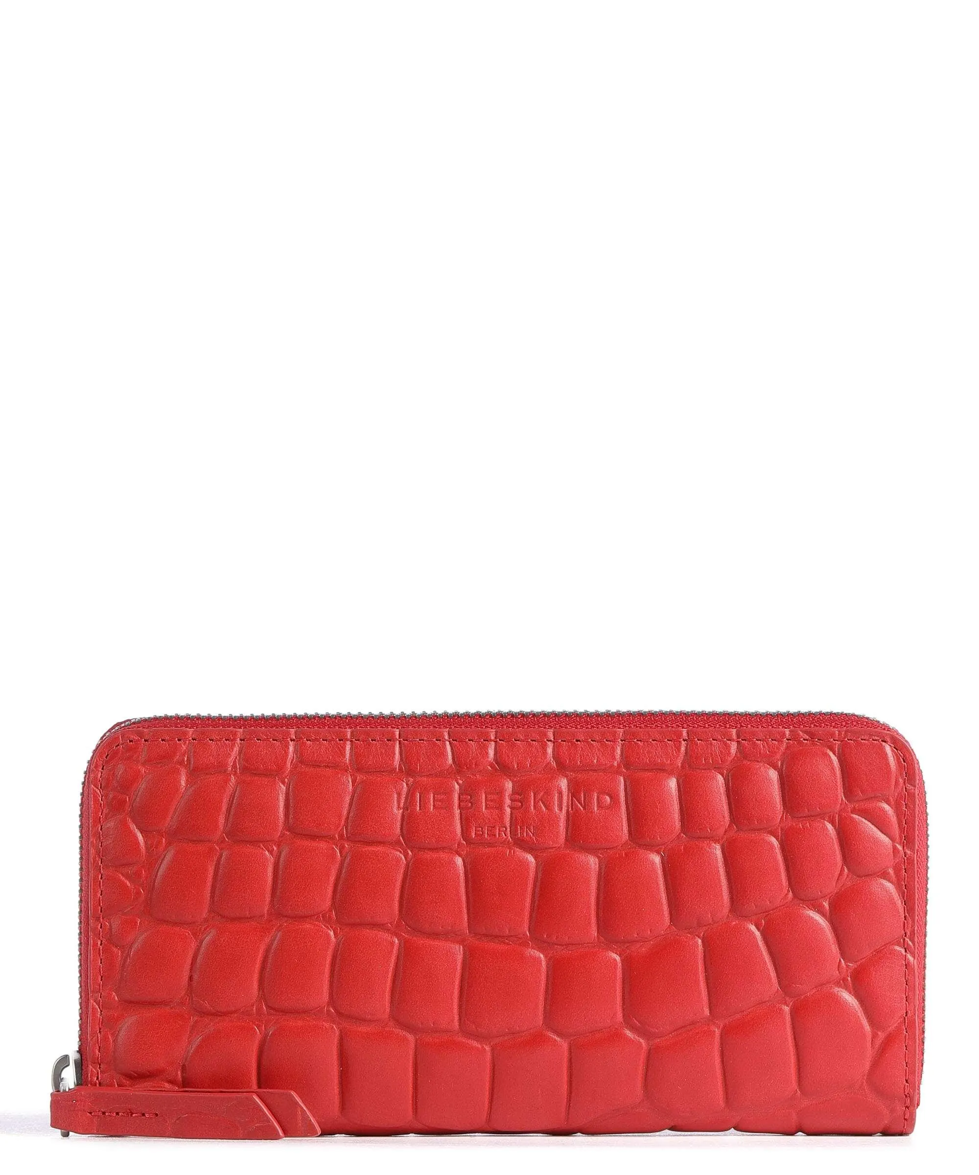  Liebeskind Gigi Waxy Croco Portafoglio pelle in rilievo rosso  