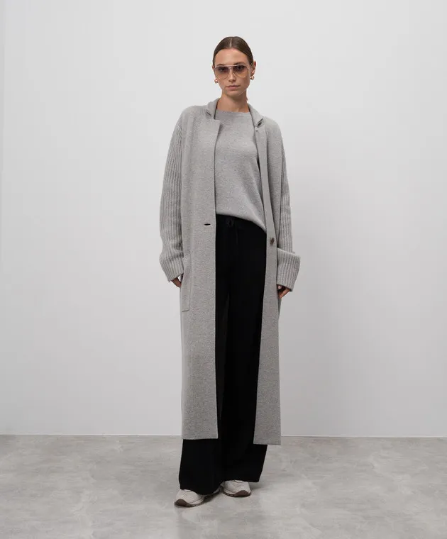 LISA YANG Maglione Camille in cashmere grigio 202121
