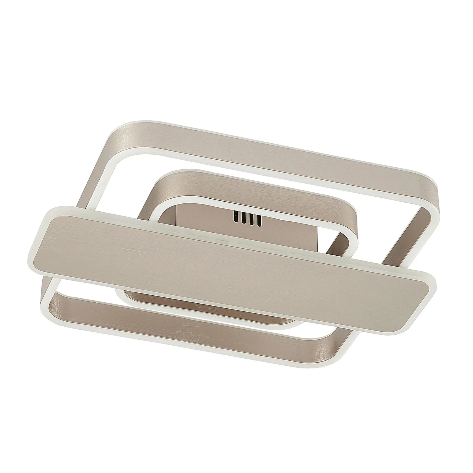 Lucande Linetti Plafoniera LED angolare in nichel 40cm