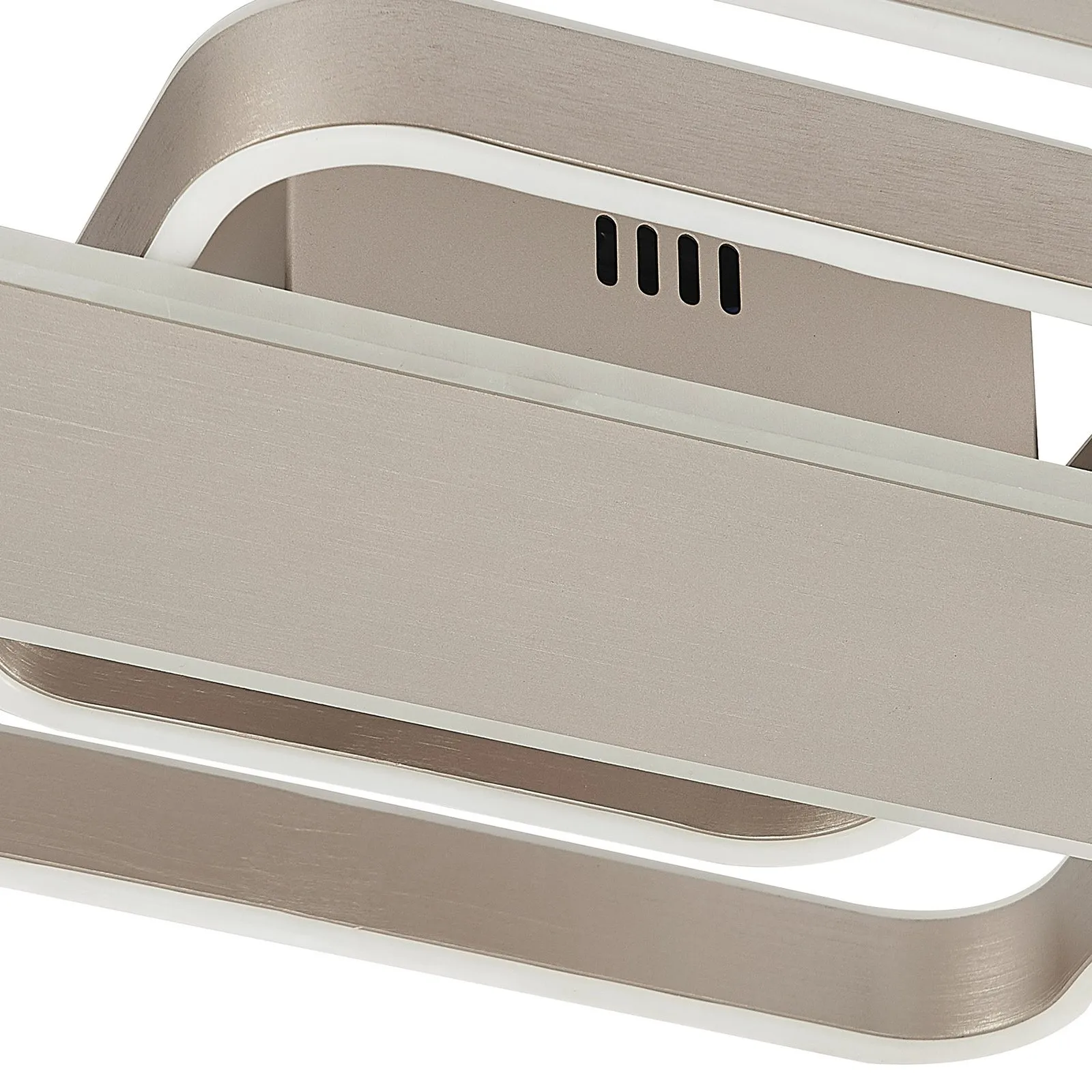 Lucande Linetti Plafoniera LED angolare in nichel 40cm
