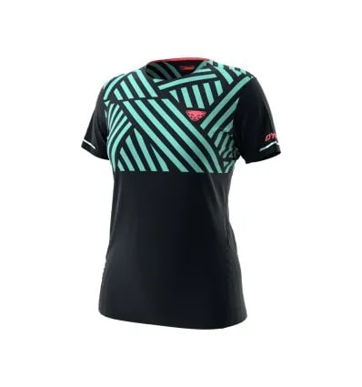 maglietta da trail running Dynafit TRAIL GRAPHIC SHIRT (blu navy RAZZLE DAZZLE) donna