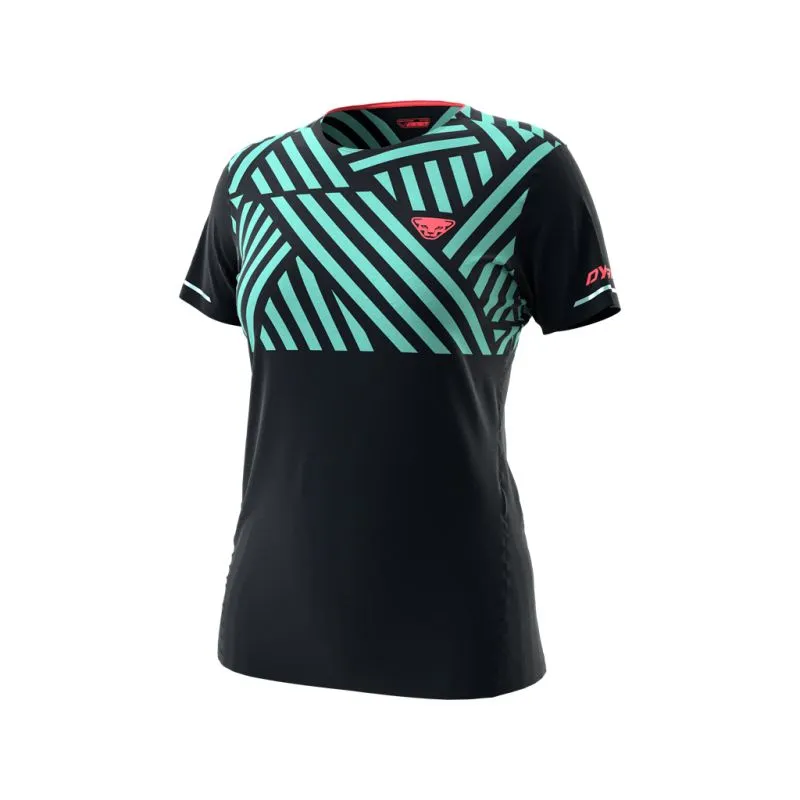 maglietta da trail running Dynafit TRAIL GRAPHIC SHIRT (blu navy RAZZLE DAZZLE) donna