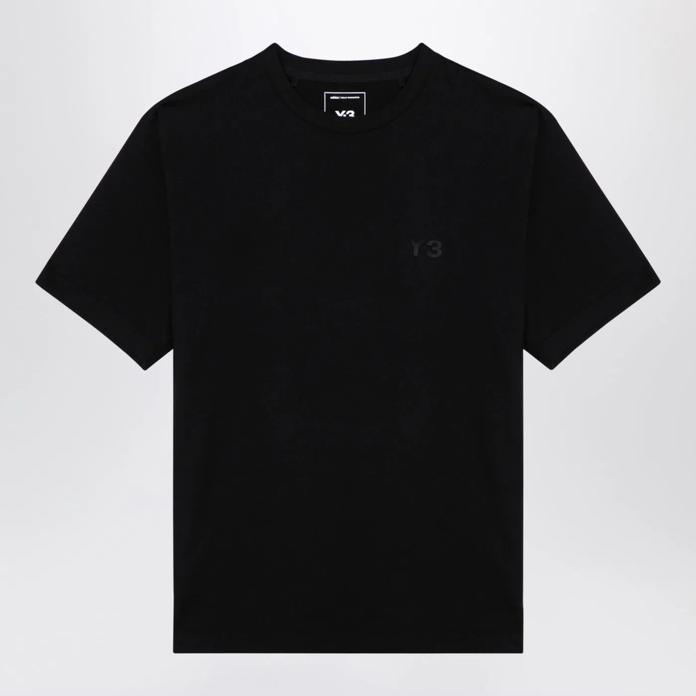 Maglietta di cotone nera adidas y 3 con logo
