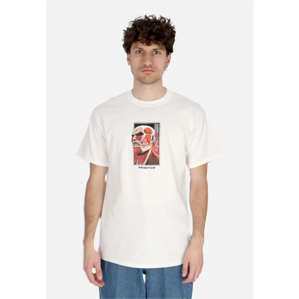 maglietta uomo colossal dirty p tee x attack on titan WHITE