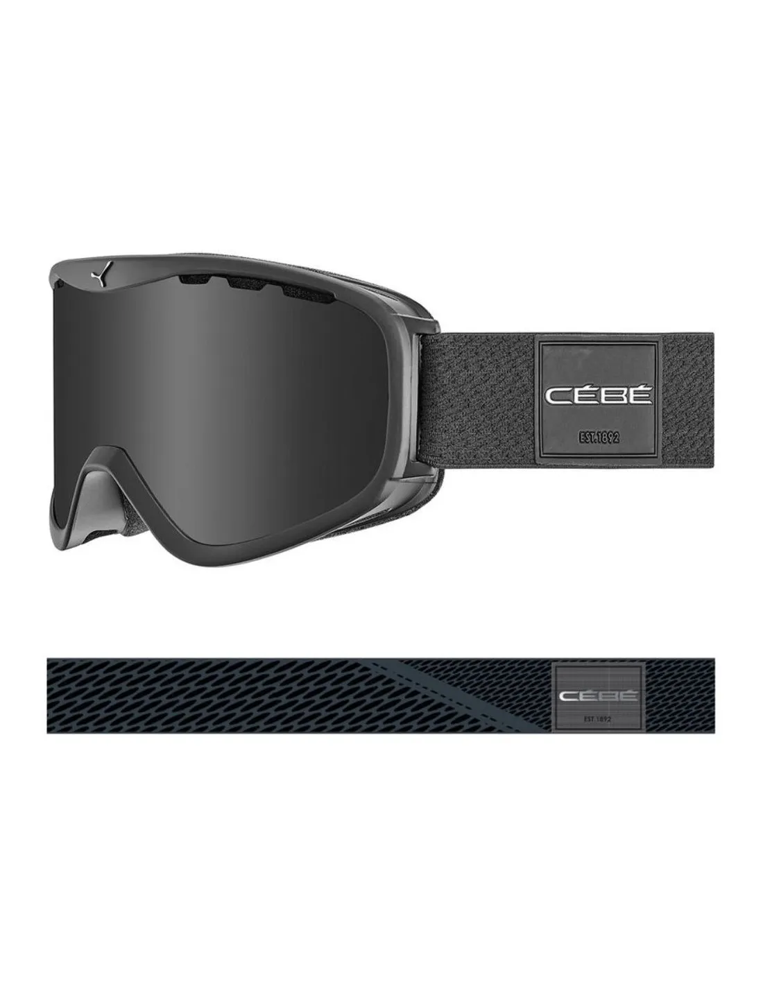 Maschera da sci Cébé Reference Full Black Matte / Grey Ultra Black