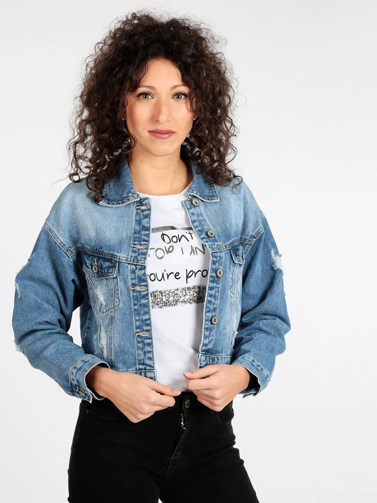 Miti Baci Veste en jean femme oversize