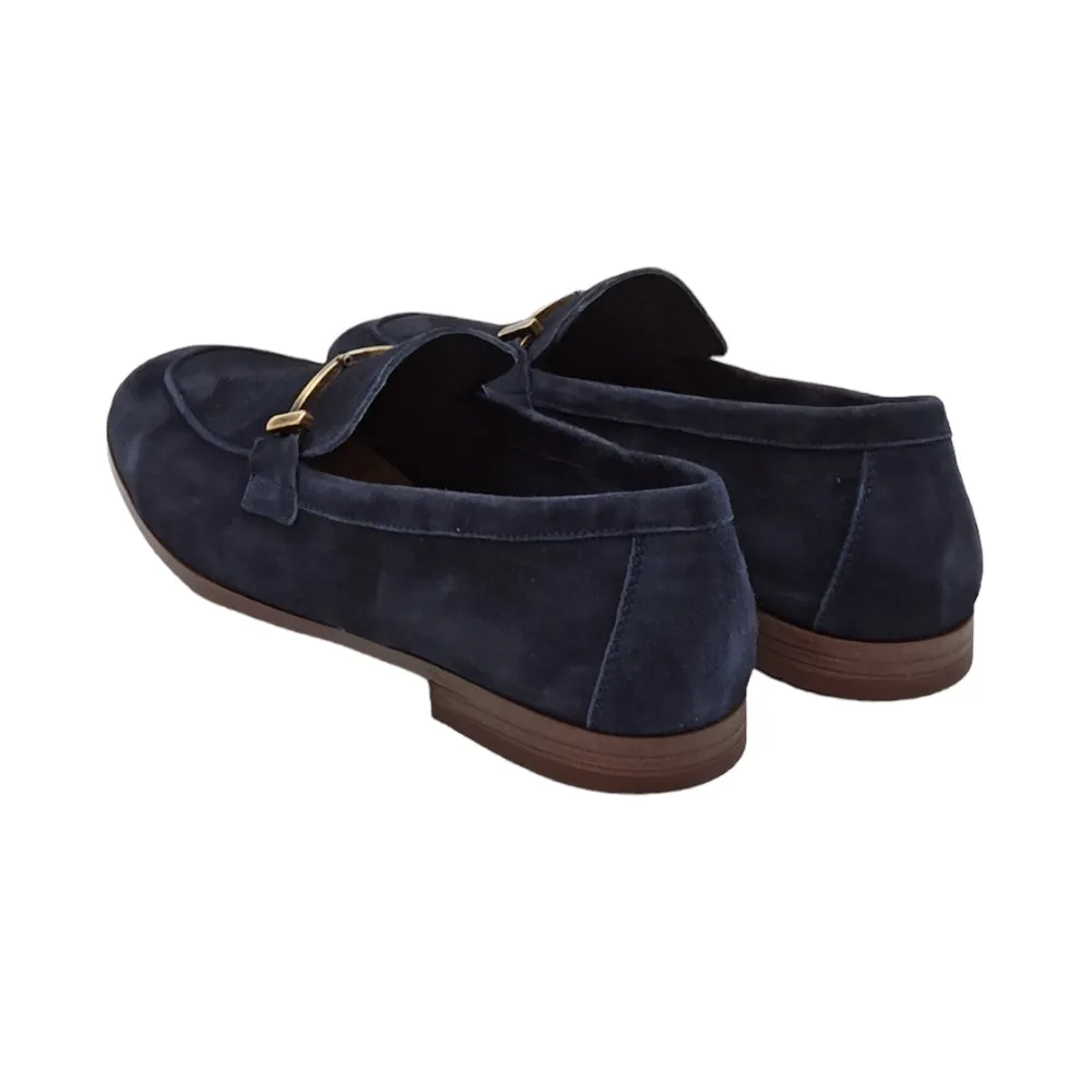 Mocassino daino uomo Frau 34D6 con morsetto blu