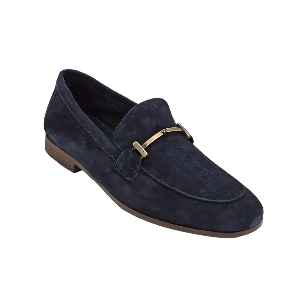 Mocassino daino uomo Frau 34D6 con morsetto blu