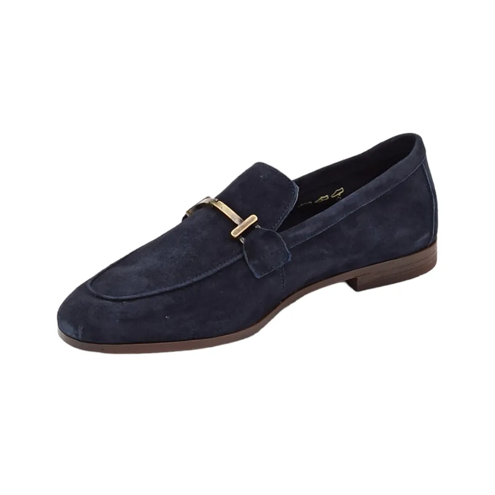 Mocassino daino uomo Frau 34D6 con morsetto blu