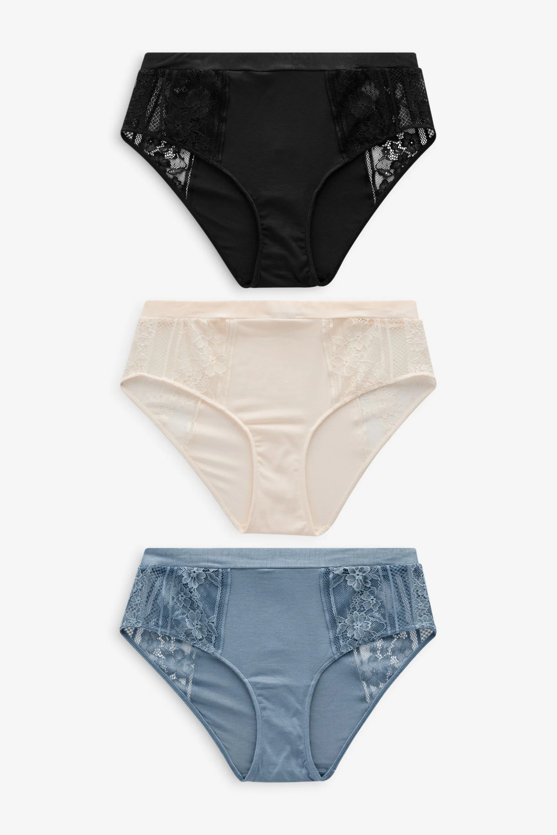 Modal & Lace Knickers 3 Pack    