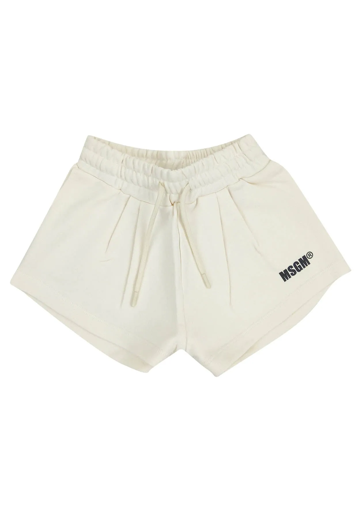 MSGM kid shorts crema bambina in felpa di cotone