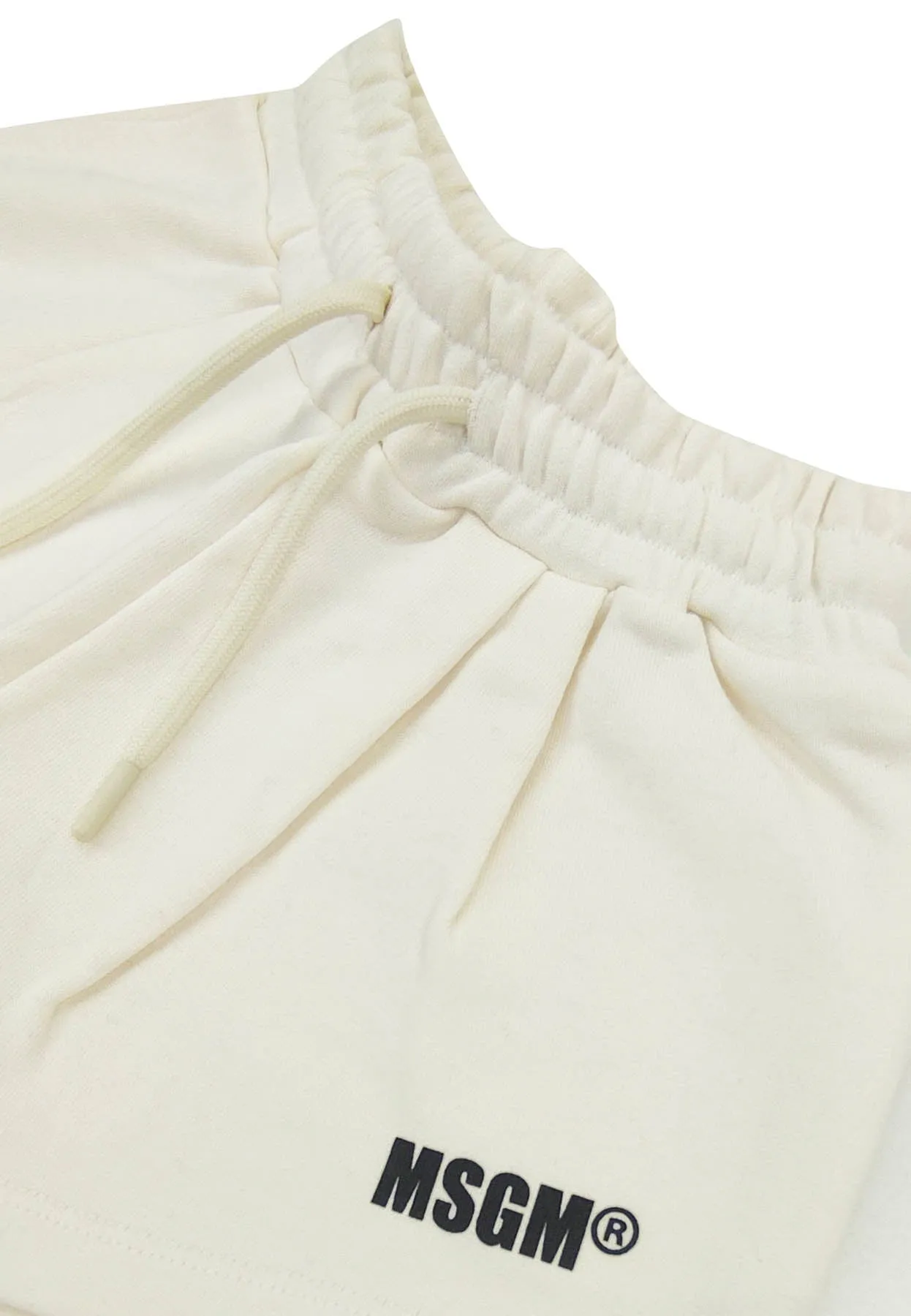 MSGM kid shorts crema bambina in felpa di cotone