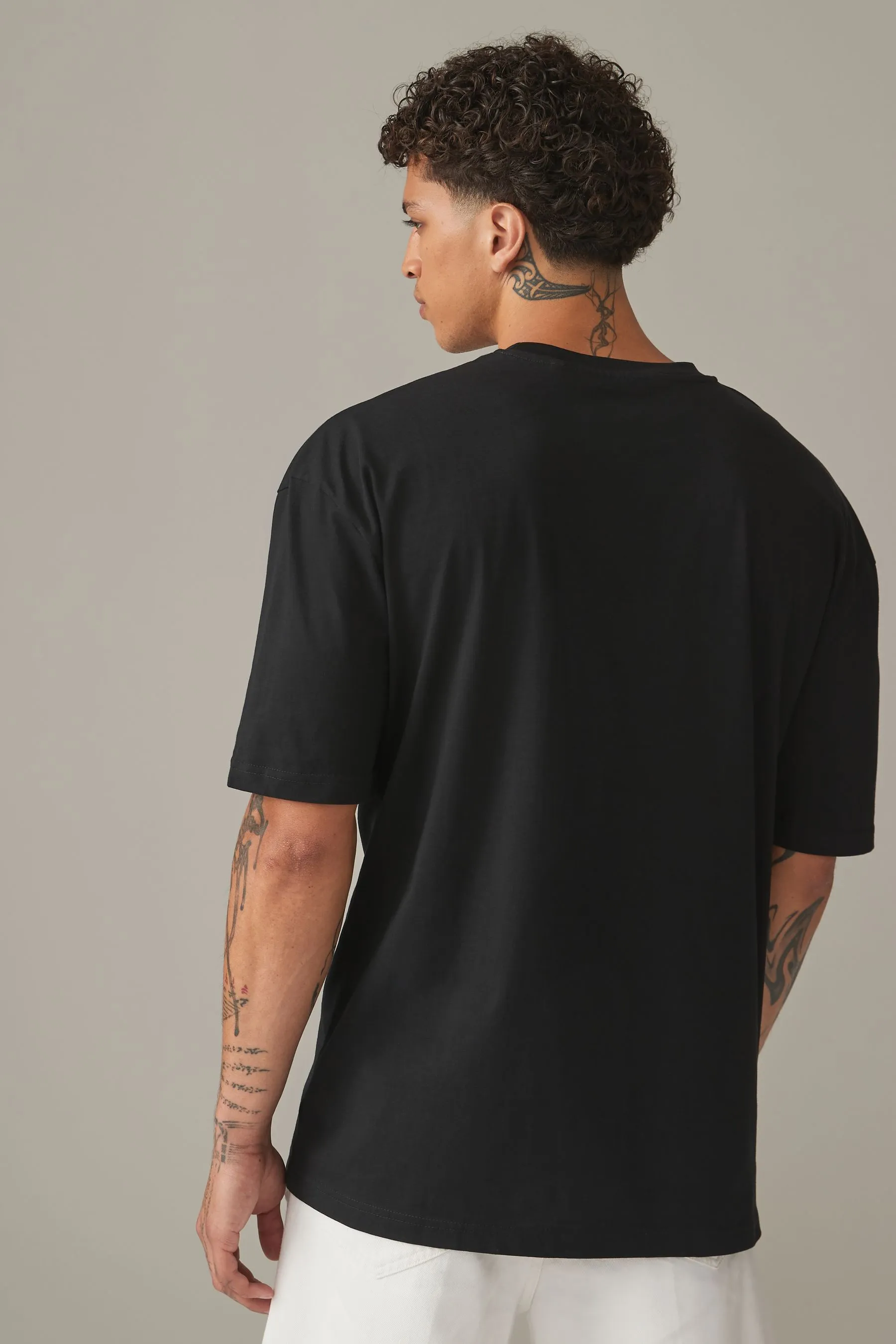 Nero  - T-shirt comoda 5 Confezione