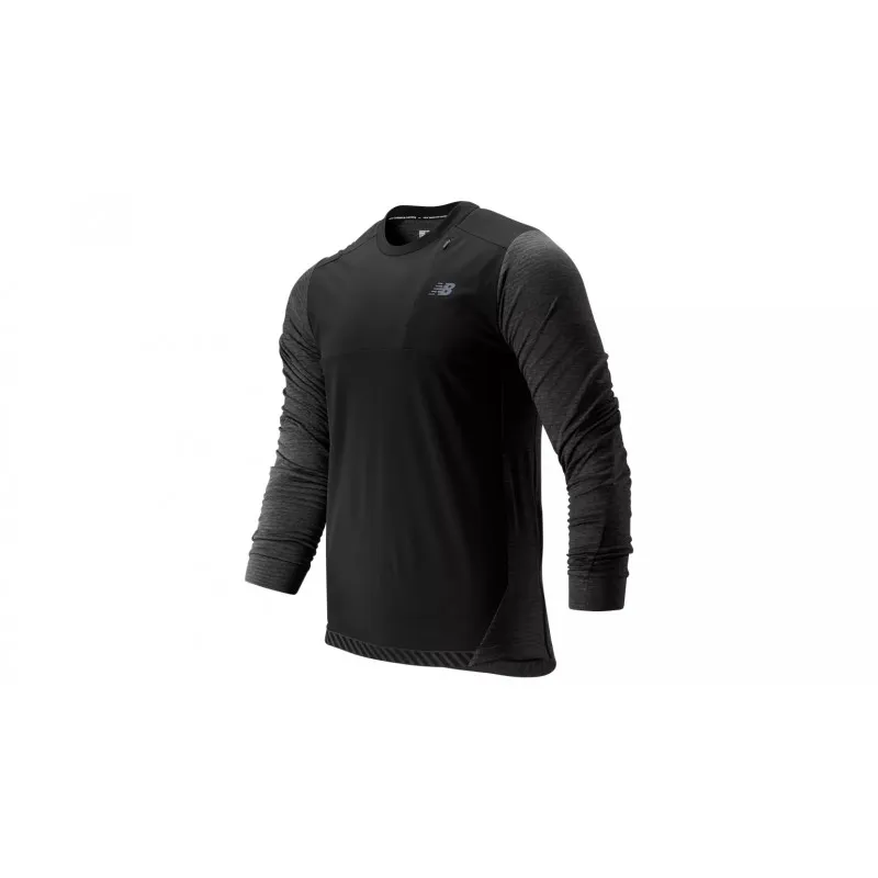 New Balance Q Speed Run Crew Pullover Heather Charcoal