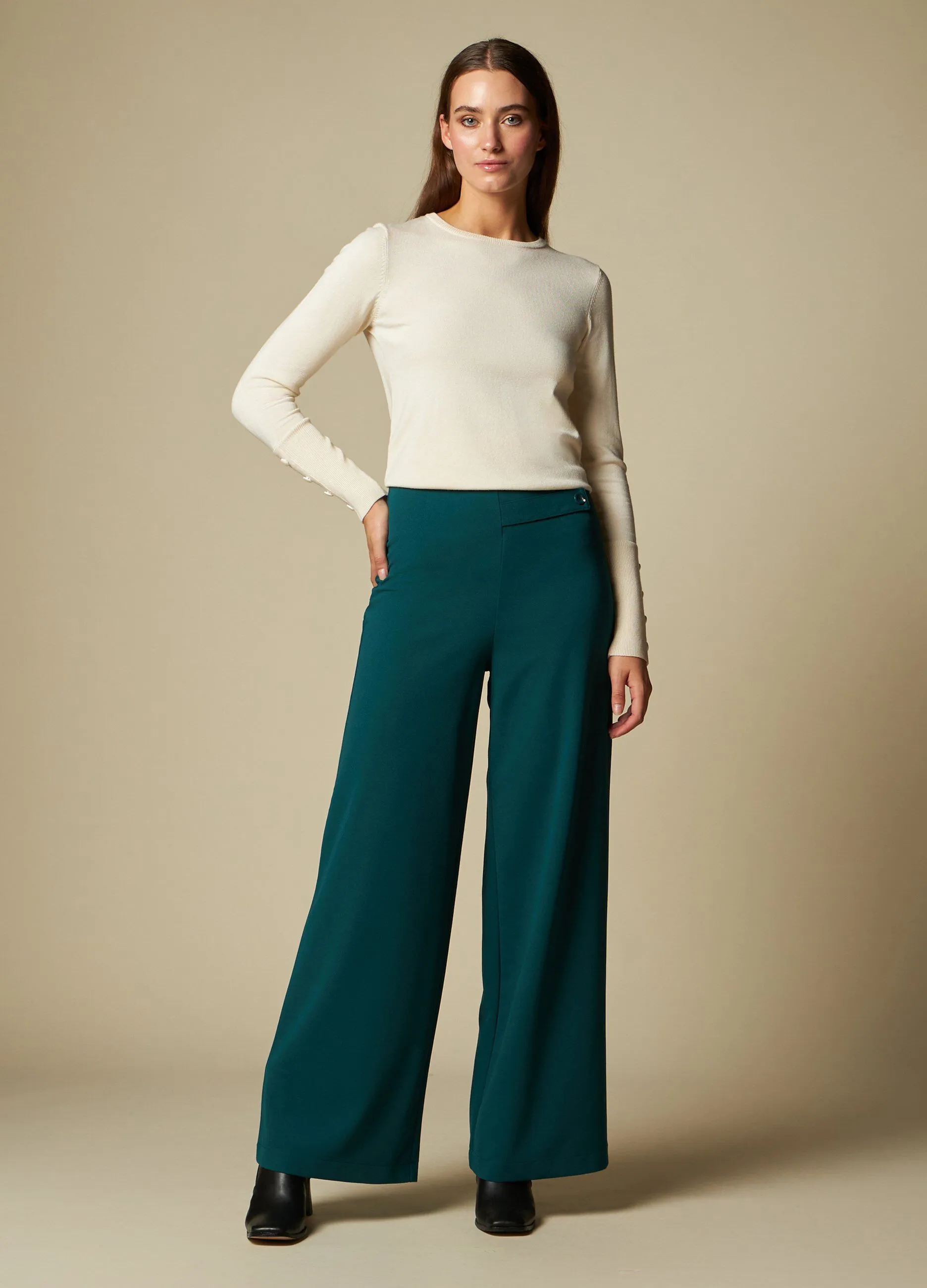 NICE & CHIC  Pantalone palazzo in tinta unita donna