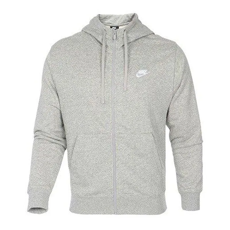 Nike Felpa Full Zip Cappuccio Nsw Club Uomo Grigio