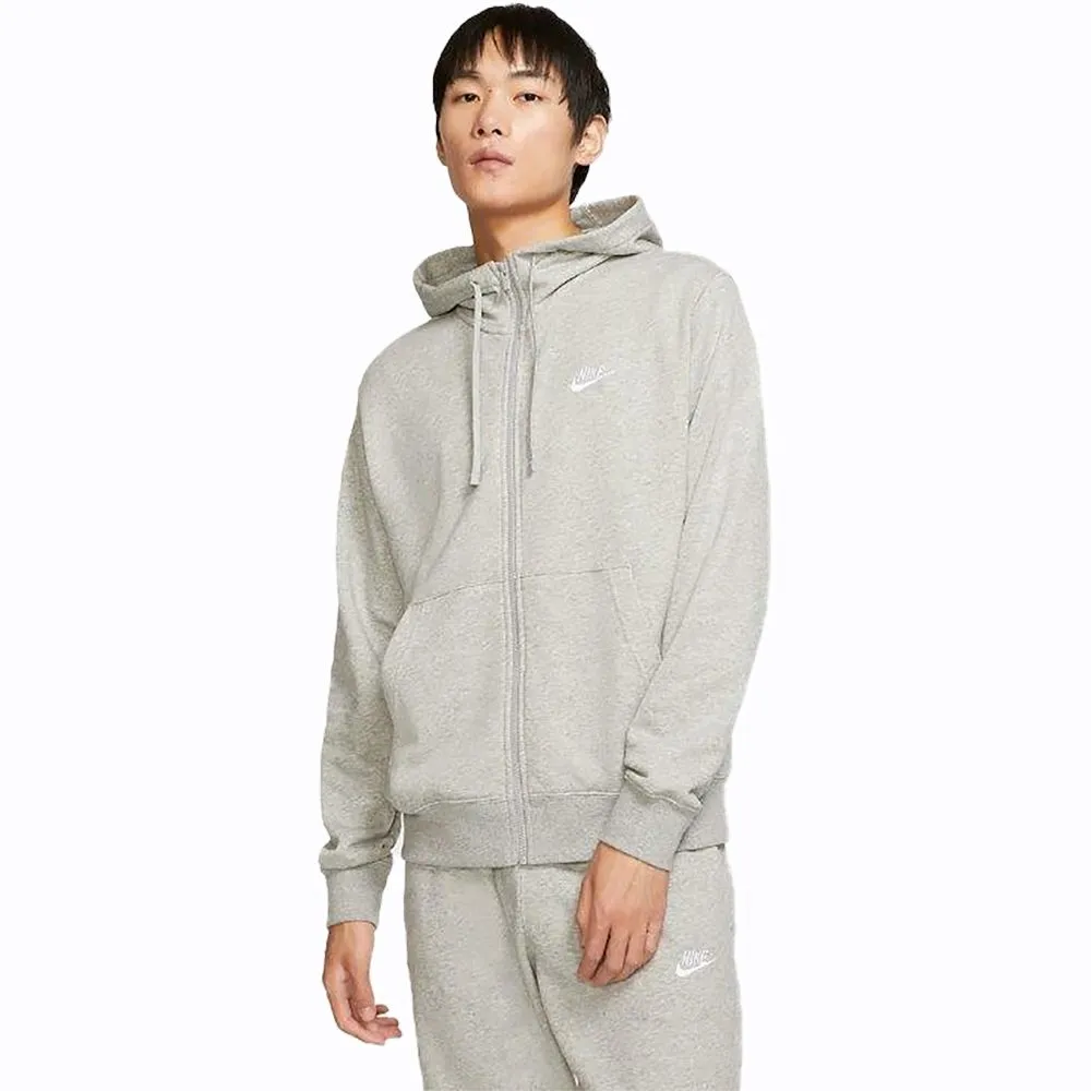 Nike Felpa Full Zip Cappuccio Nsw Club Uomo Grigio