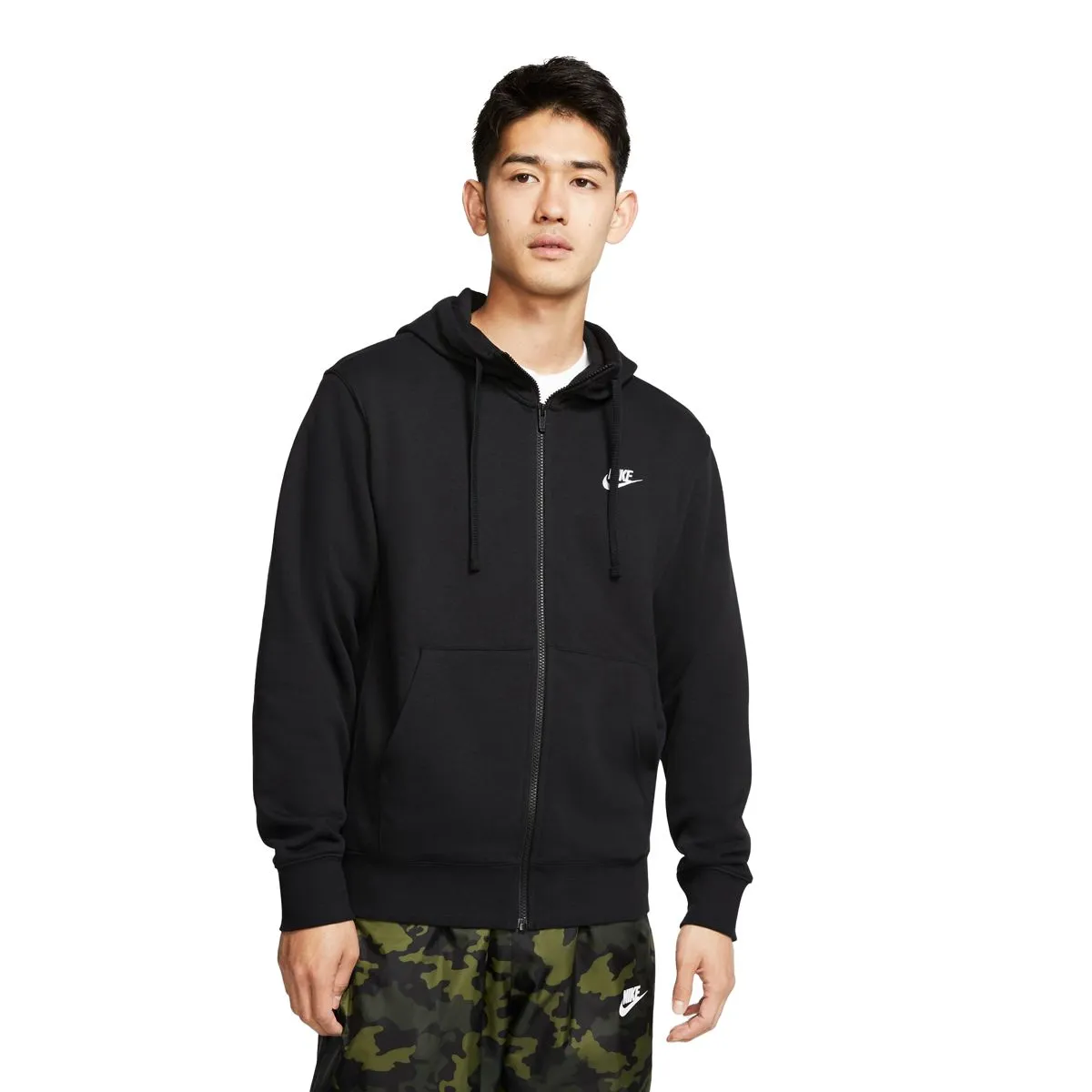Nike Felpa Full Zip Cappuccio Nsw Club Uomo Nero