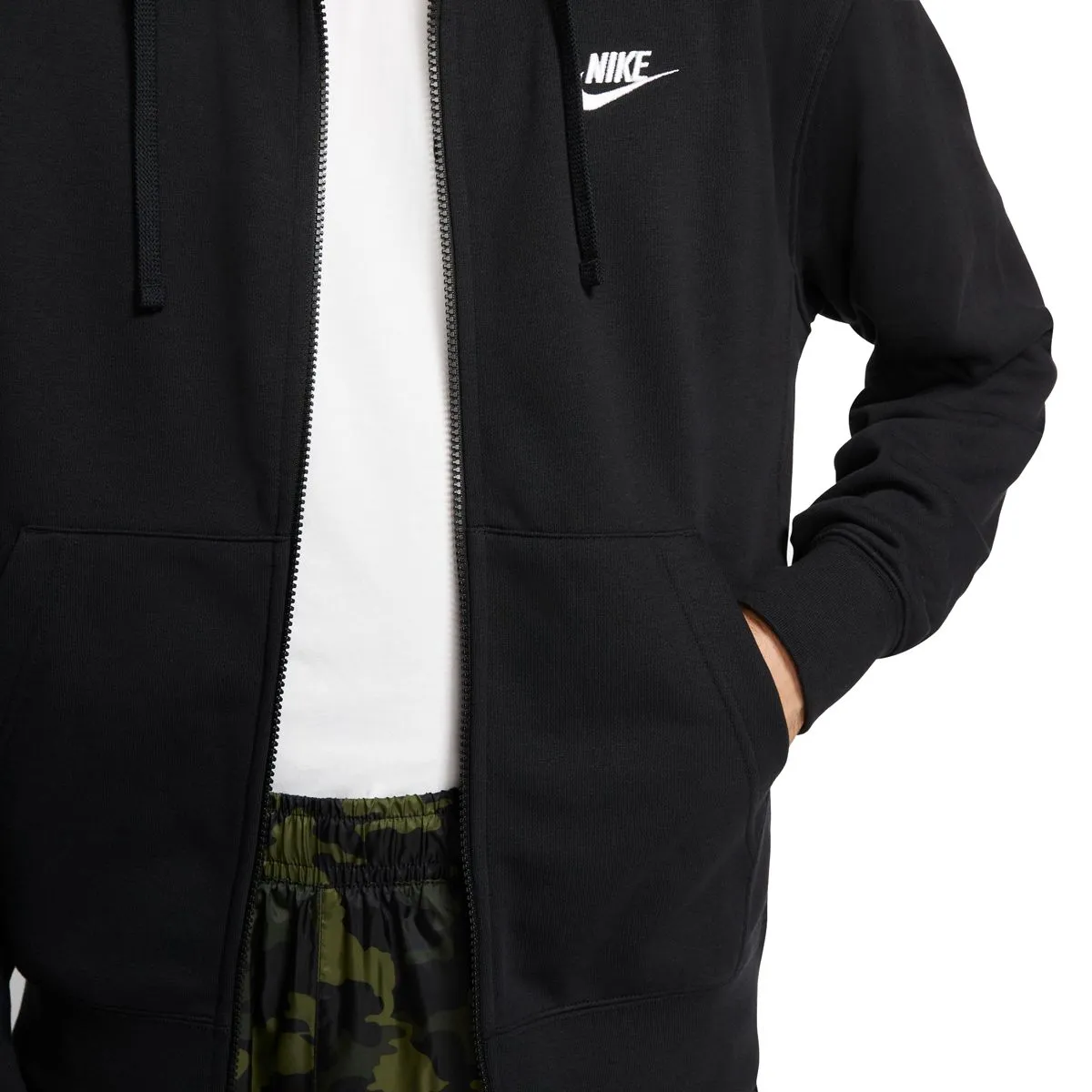 Nike Felpa Full Zip Cappuccio Nsw Club Uomo Nero