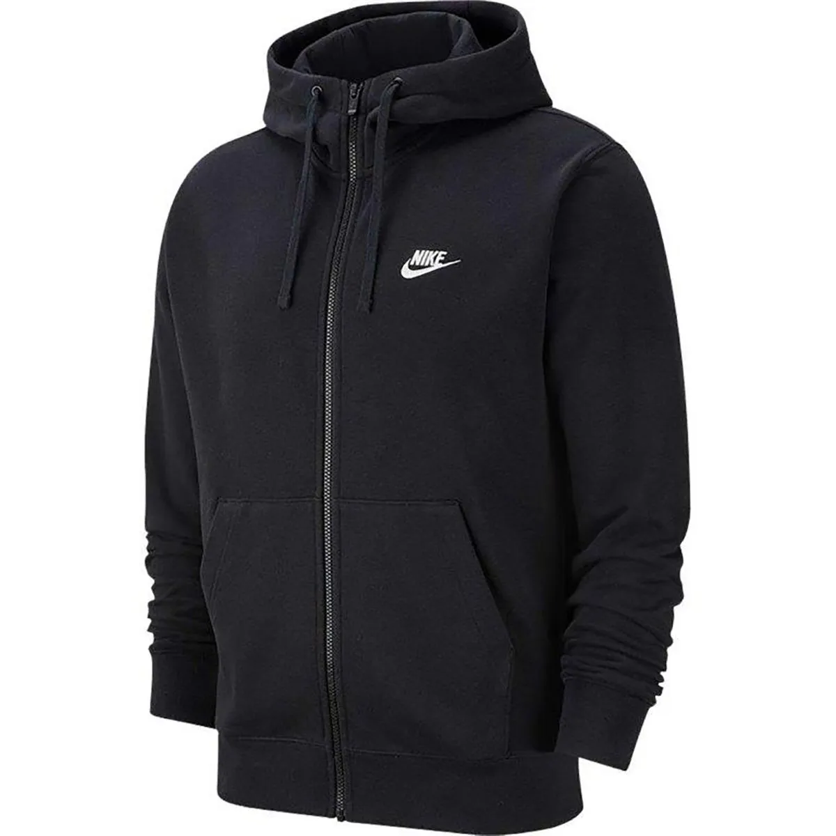 Nike Felpa Full Zip Cappuccio Nsw Club Uomo Nero
