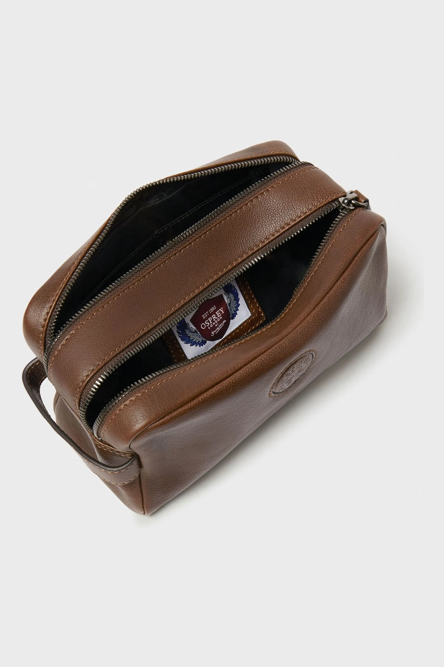 Osprey London The Compass - Marrone in pelle - Beauty-case