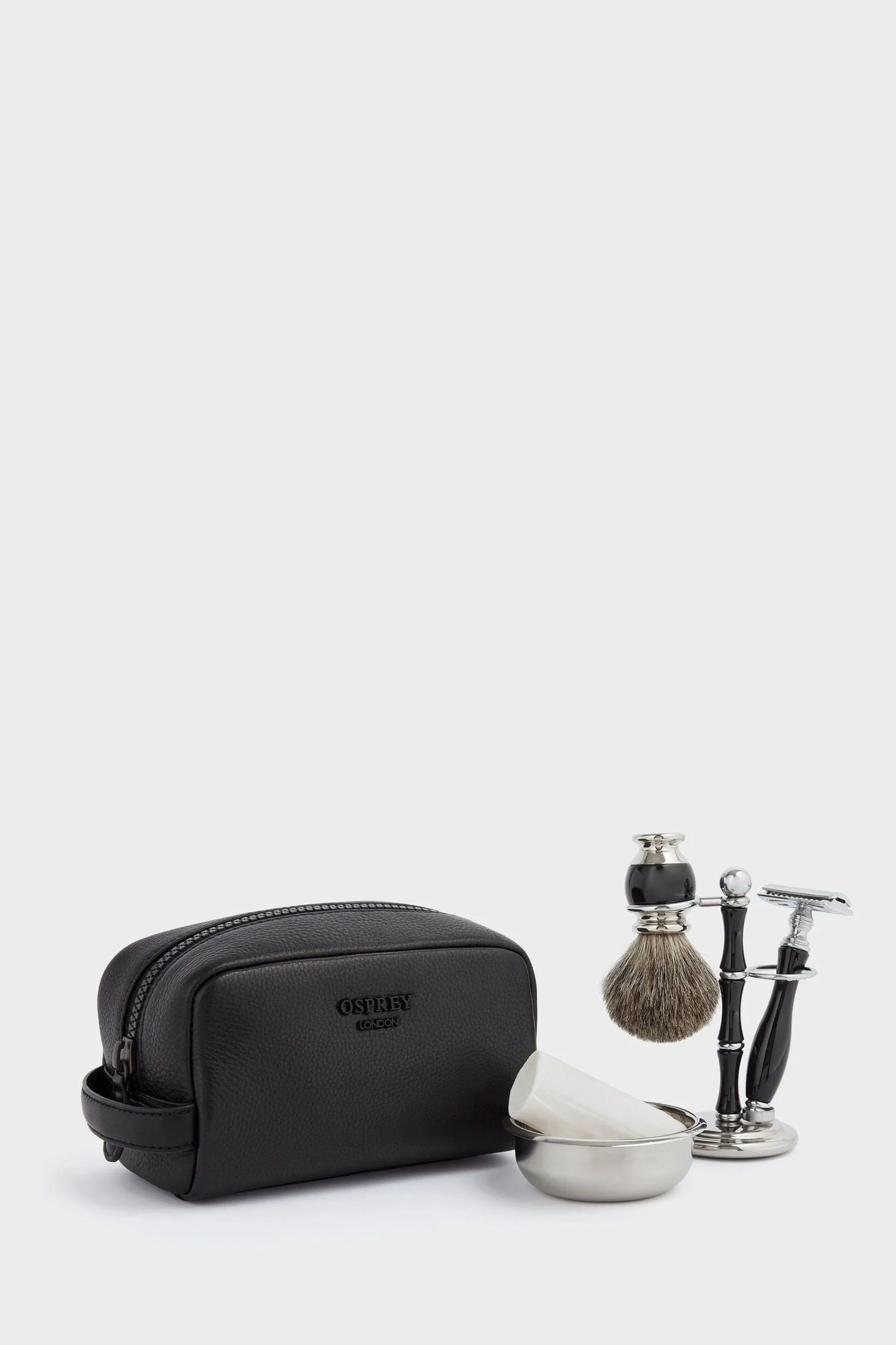 OSPREY LONDON - The Onyx - Nero in pelle - Beauty-case
